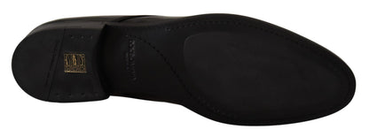 Chaussures Derby habillées à lacets en cuir noir Dolce & Gabbana