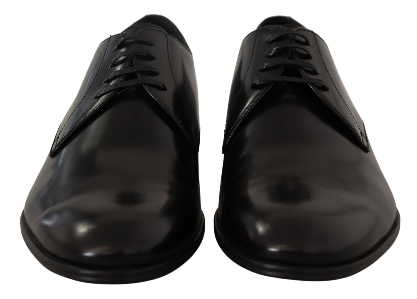 Chaussures Derby habillées à lacets en cuir noir Dolce & Gabbana