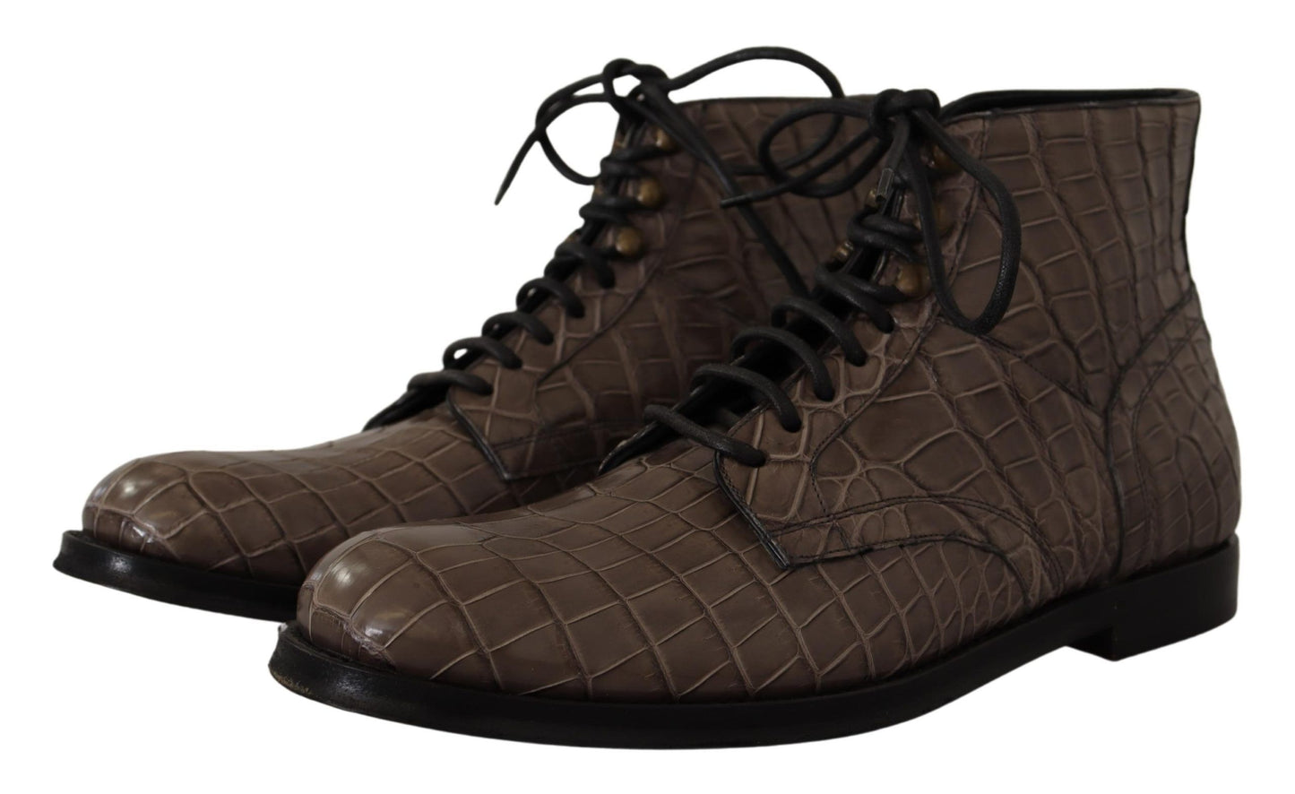 Bottes Derby Dolce & Gabbana en Cuir de Crocodile Gris