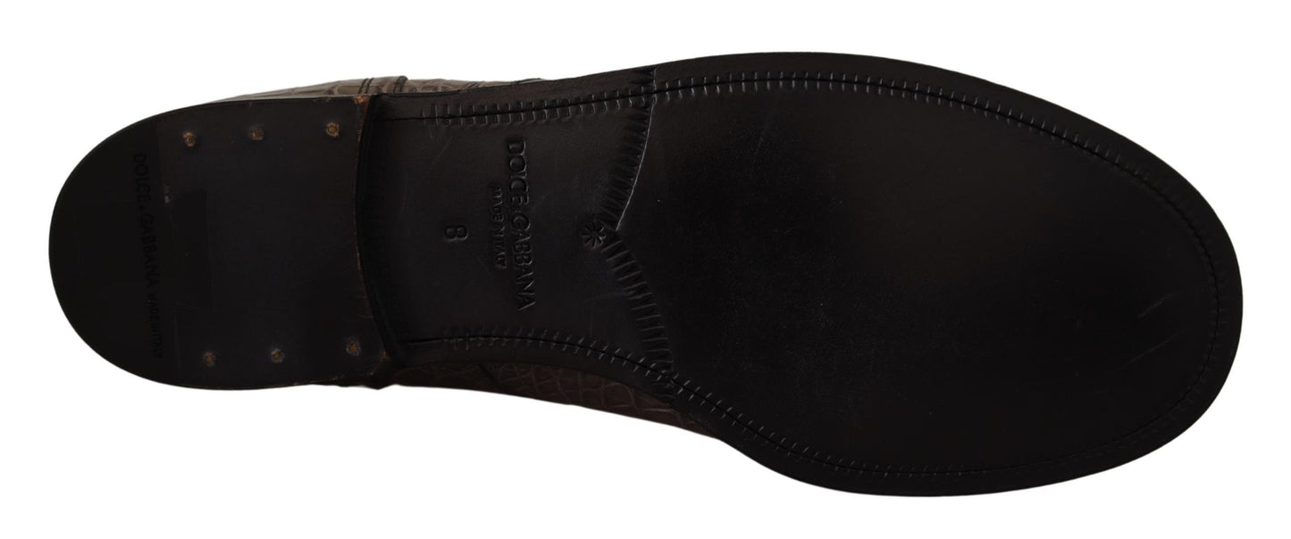 Bottes Derby Dolce & Gabbana en Cuir de Crocodile Gris