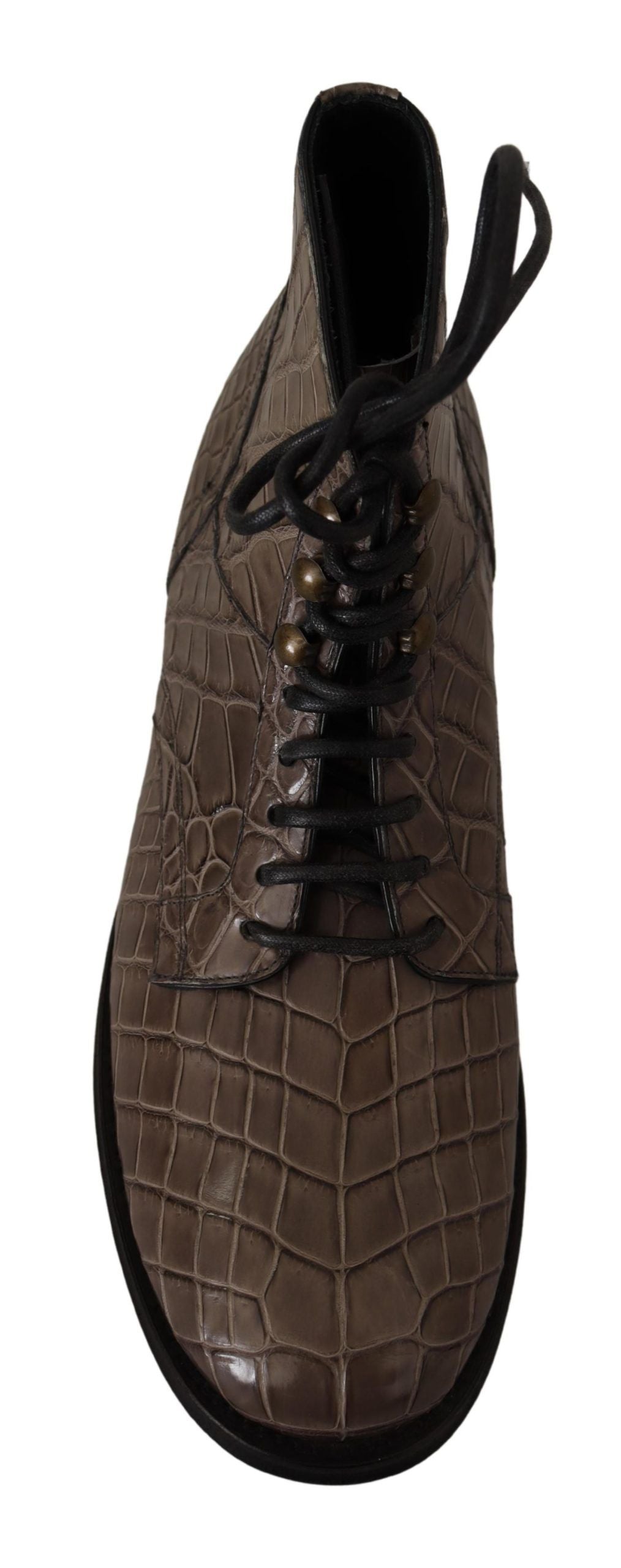 Bottes Derby Dolce & Gabbana en Cuir de Crocodile Gris
