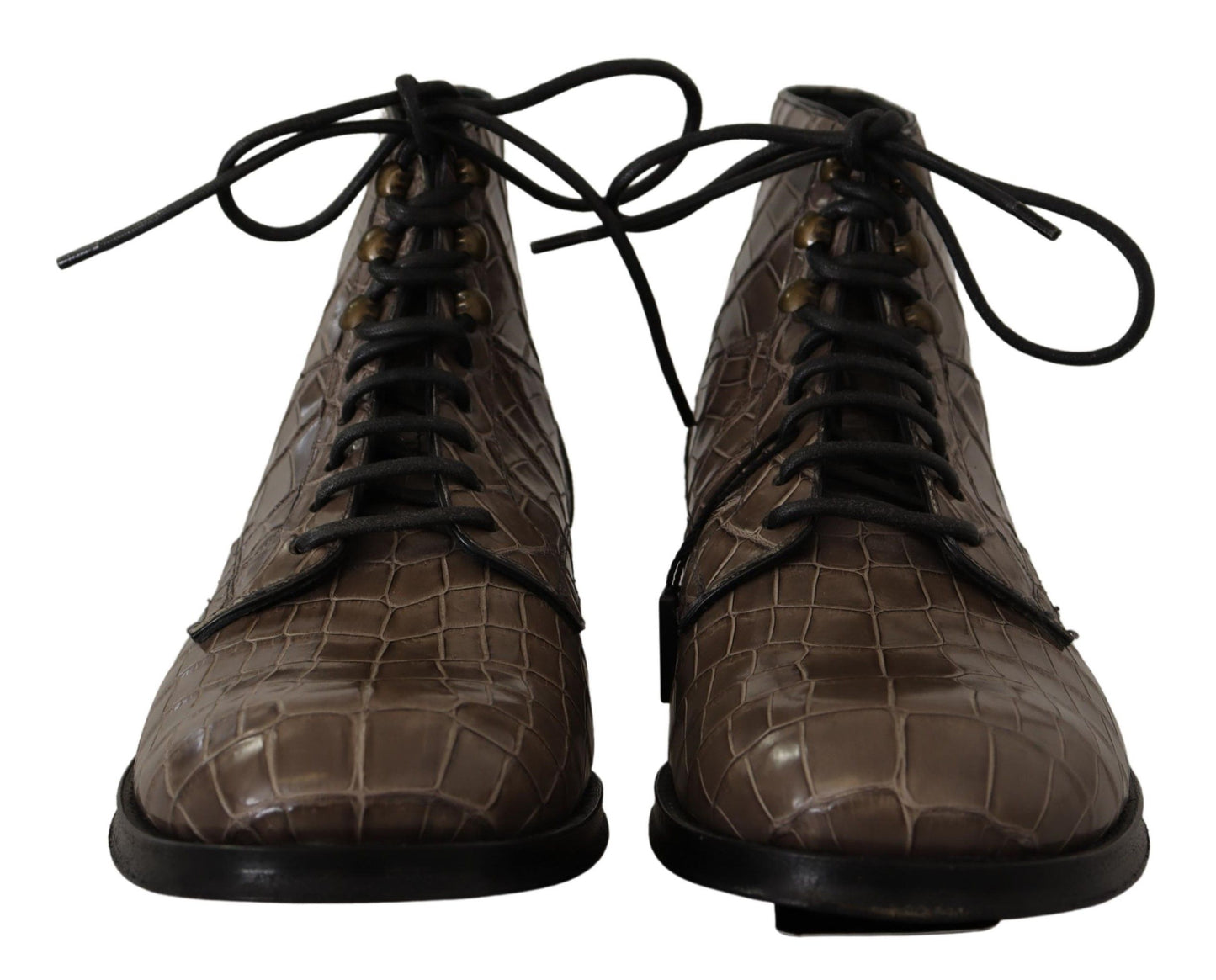 Bottes Derby Dolce & Gabbana en Cuir de Crocodile Gris