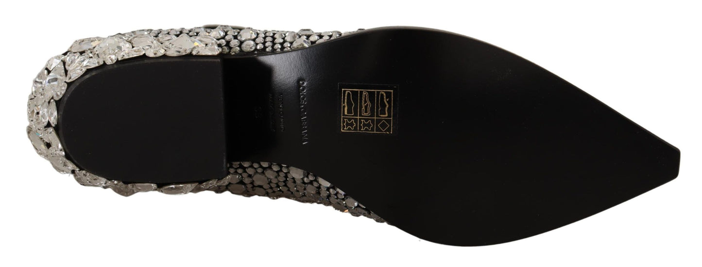 Bottes de cow-girl Dolce & Gabbana en daim noir et strass