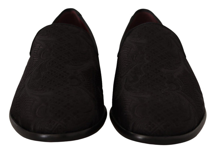 Zapatillas mocasines Dolce & Gabbana de brocado floral negro