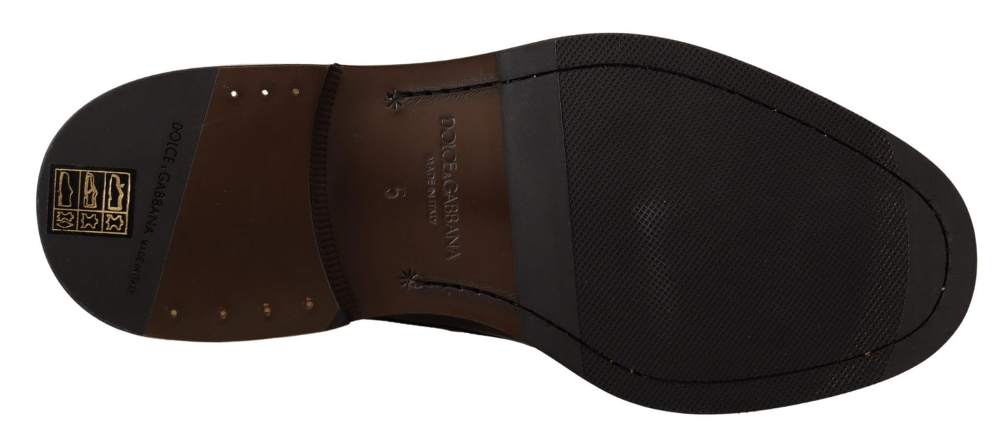 Chaussures Richelieu habillées en cuir noir Dolce & Gabbana