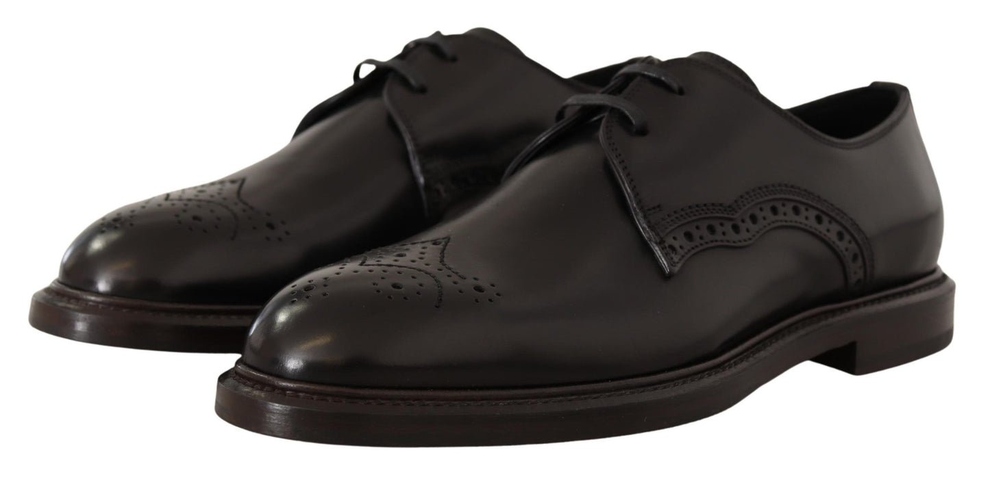 Chaussures Richelieu habillées en cuir noir Dolce & Gabbana