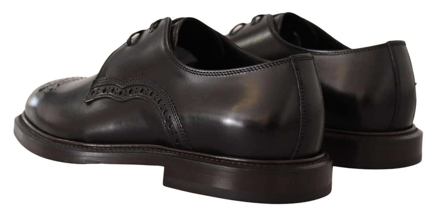 Chaussures Richelieu habillées en cuir noir Dolce & Gabbana