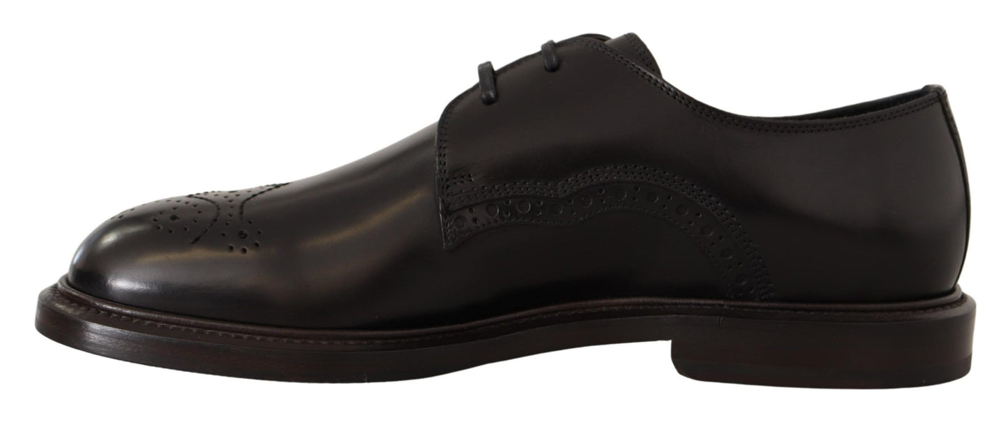 Chaussures Richelieu habillées en cuir noir Dolce & Gabbana