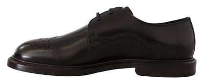 Chaussures Richelieu habillées en cuir noir Dolce & Gabbana