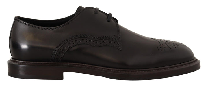 Zapatos Derby formales de cuero negro de Dolce & Gabbana