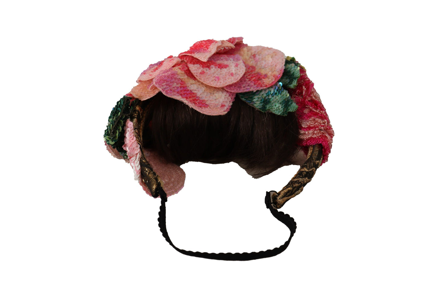 Bandeau Cheveux Dolce & Gabbana en Lurex Noir Pailleté Multicolore