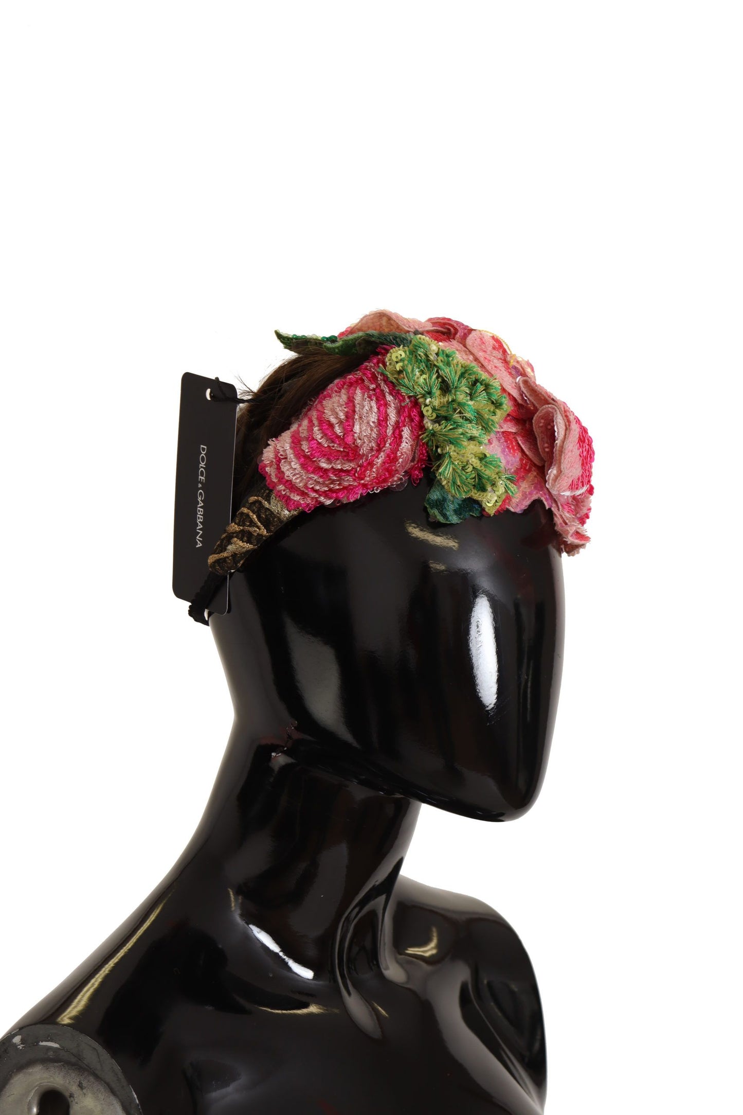Bandeau Cheveux Dolce & Gabbana en Lurex Noir Pailleté Multicolore