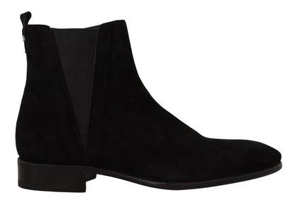 Bottes Chelsea homme Dolce & Gabbana en daim et cuir noirs