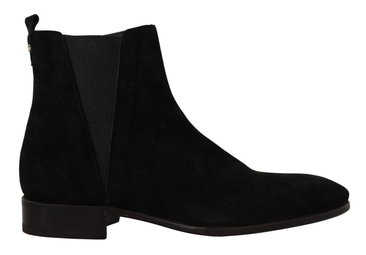 Bottes Chelsea homme Dolce & Gabbana en daim et cuir noirs