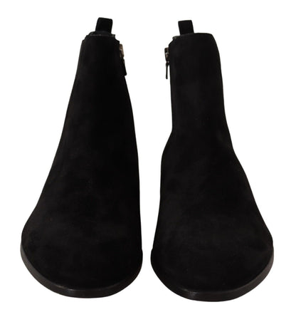Bottes Chelsea homme Dolce & Gabbana en daim et cuir noirs