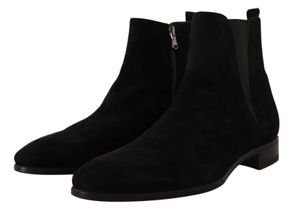 Bottes Chelsea homme Dolce & Gabbana en daim et cuir noirs