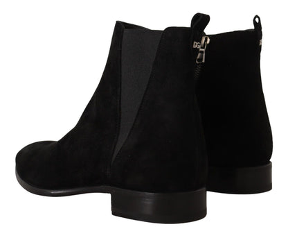 Bottes Chelsea homme Dolce & Gabbana en daim et cuir noirs