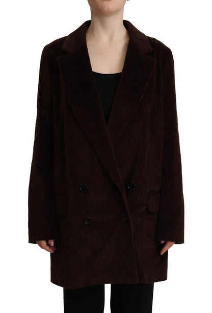 Blazer veste oversize en velours côtelé de coton bordeaux Dolce & Gabbana