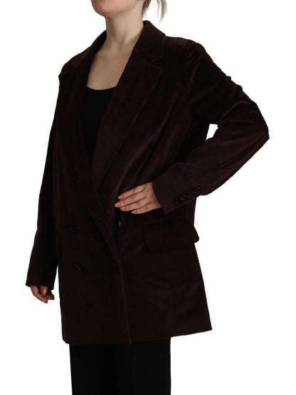 Blazer veste oversize en velours côtelé de coton bordeaux Dolce & Gabbana