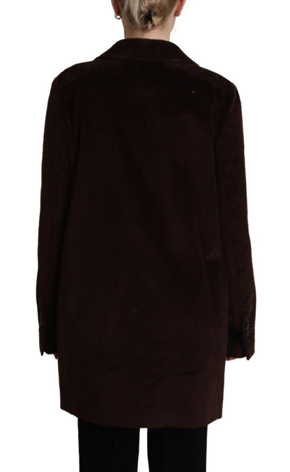 Blazer veste oversize en velours côtelé de coton bordeaux Dolce & Gabbana