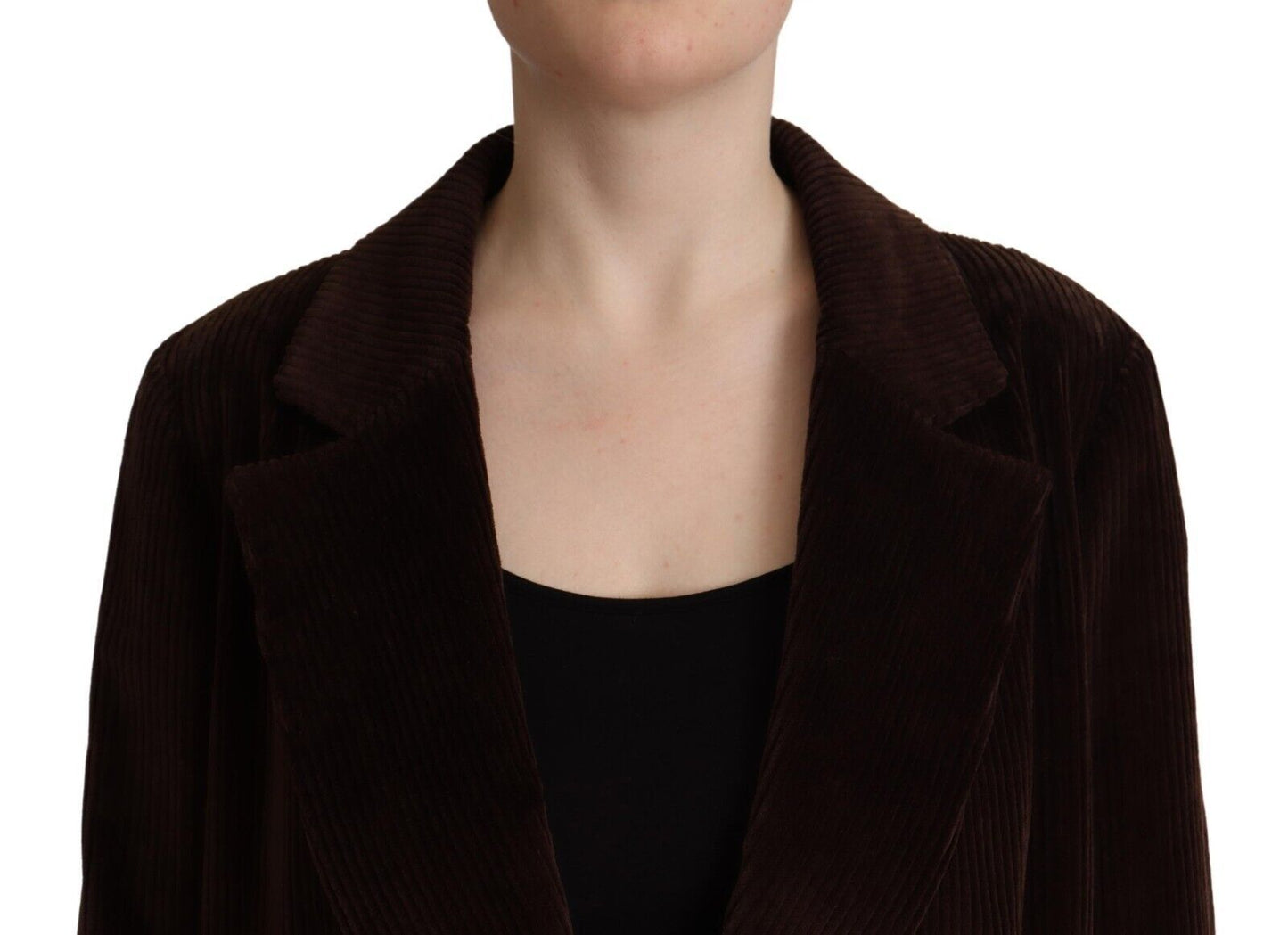 Blazer veste oversize en velours côtelé de coton bordeaux Dolce & Gabbana