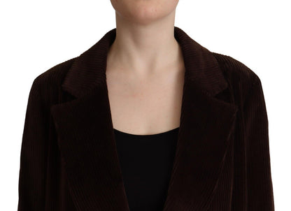 Blazer veste oversize en velours côtelé de coton bordeaux Dolce & Gabbana