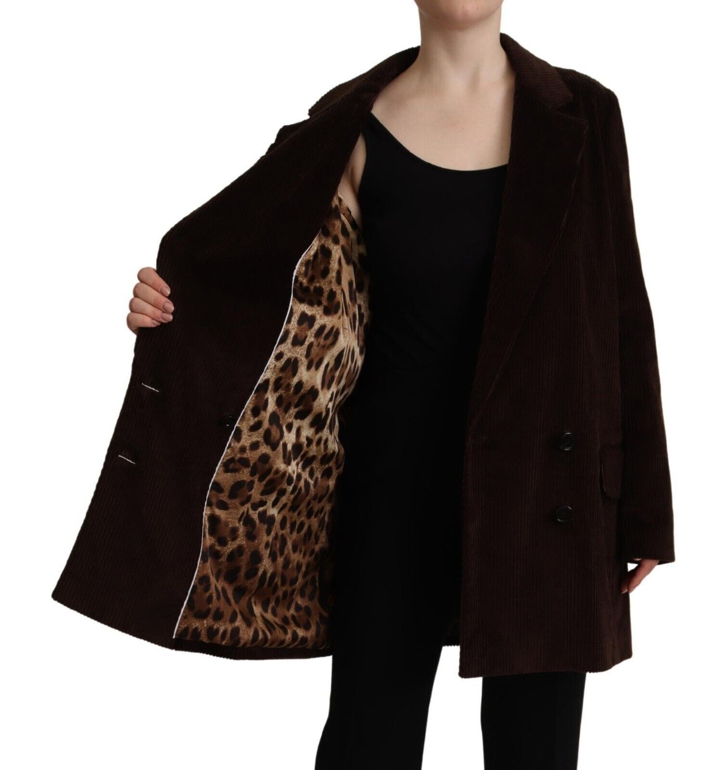 Blazer veste oversize en velours côtelé de coton bordeaux Dolce & Gabbana