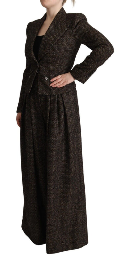 Dolce & Gabbana Ensemble Veste et Pantalon 2 pièces, Simple Boutonnage, Laine Marron Foncé