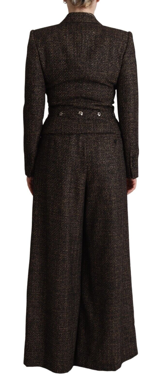 Dolce & Gabbana Ensemble Veste et Pantalon 2 pièces, Simple Boutonnage, Laine Marron Foncé