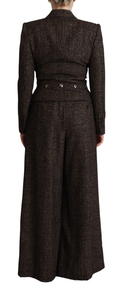 Dolce & Gabbana Ensemble Veste et Pantalon 2 pièces, Simple Boutonnage, Laine Marron Foncé