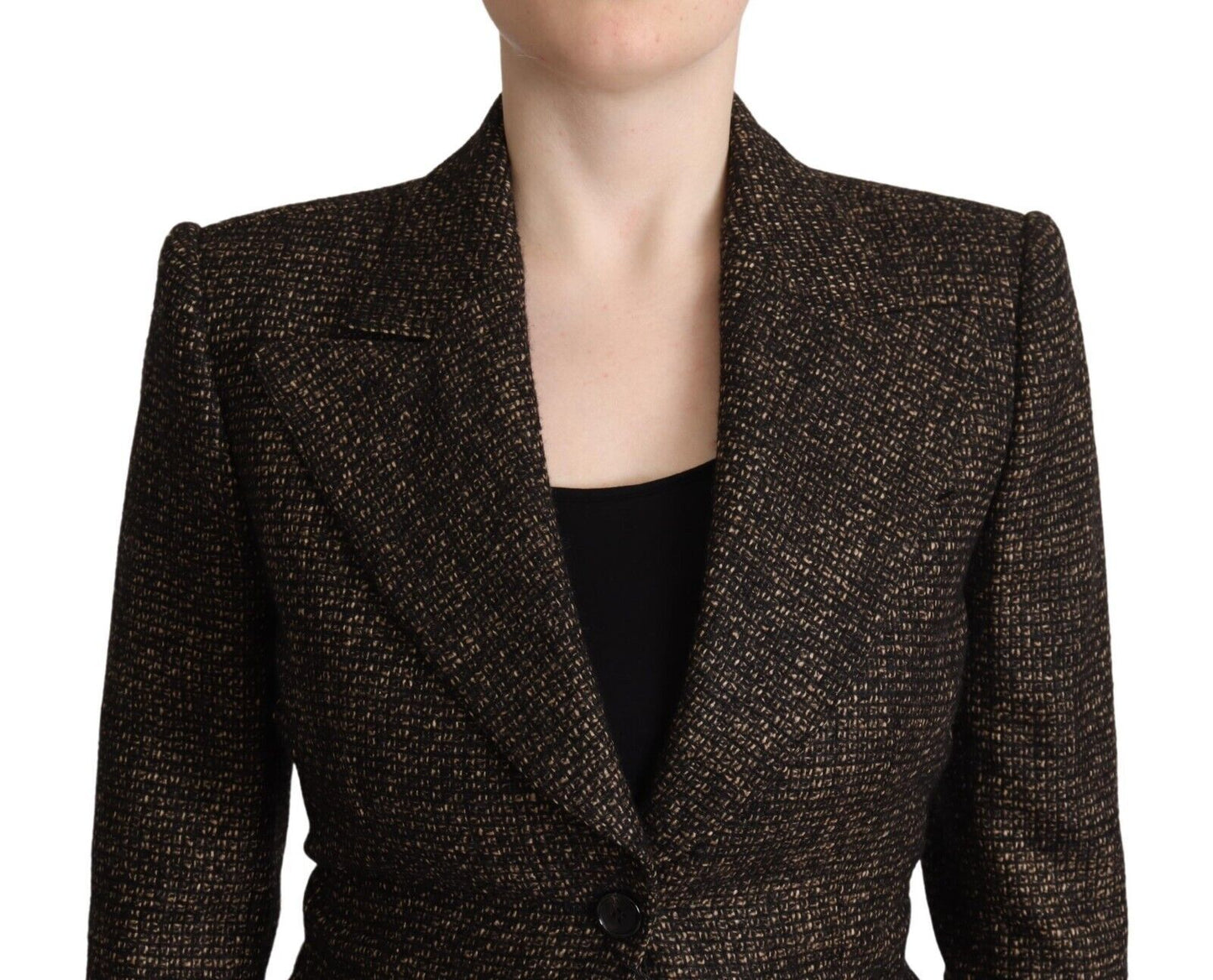 Dolce & Gabbana Ensemble Veste et Pantalon 2 pièces, Simple Boutonnage, Laine Marron Foncé