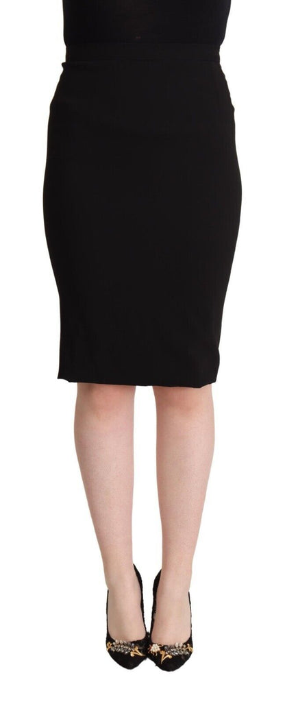 Jupe crayon taille haute longueur genou noire Dolce & Gabbana