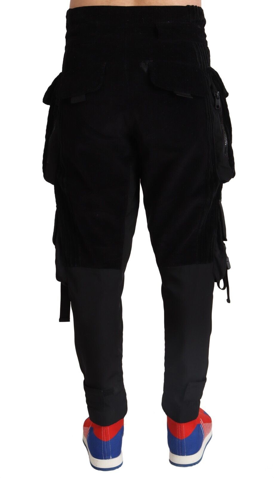 Pantalon cargo skinny en velours côtelé de coton noir Dolce & Gabbana