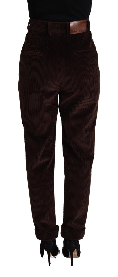 Pantalon fuselé en velours côtelé de coton bordeaux Dolce & Gabbana