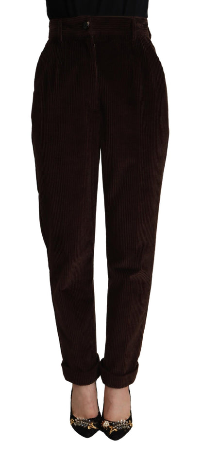 Pantalon fuselé en velours côtelé de coton bordeaux Dolce & Gabbana