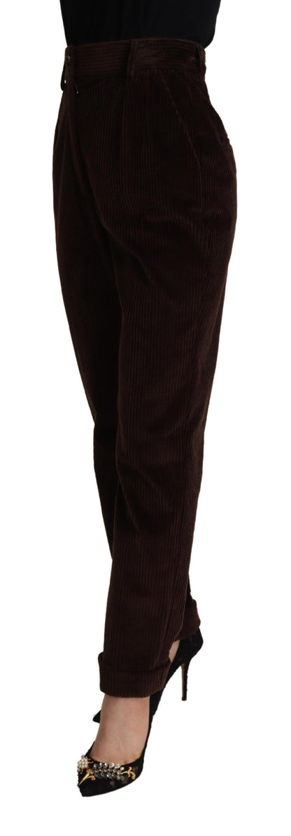 Pantalon fuselé en velours côtelé de coton bordeaux Dolce & Gabbana