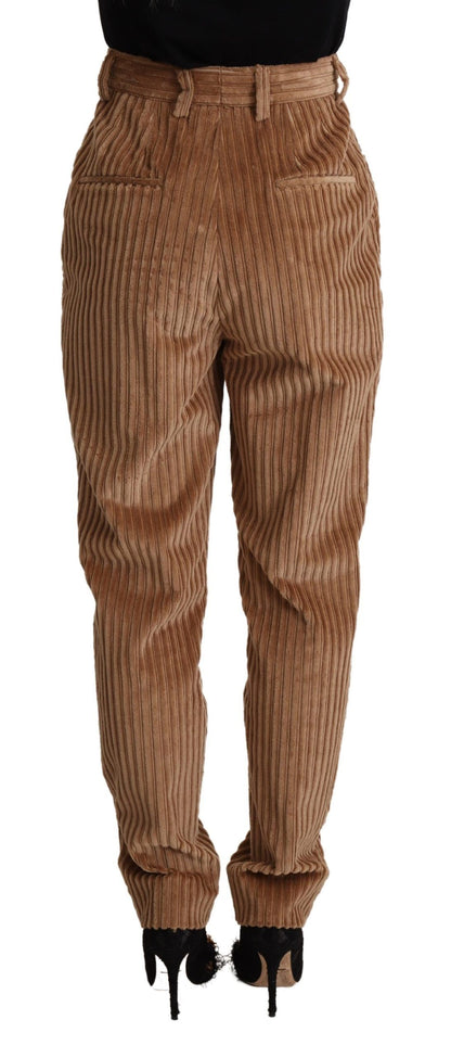 Pantalon Fuselé en Velours Côtelé Marron Dolce & Gabbana