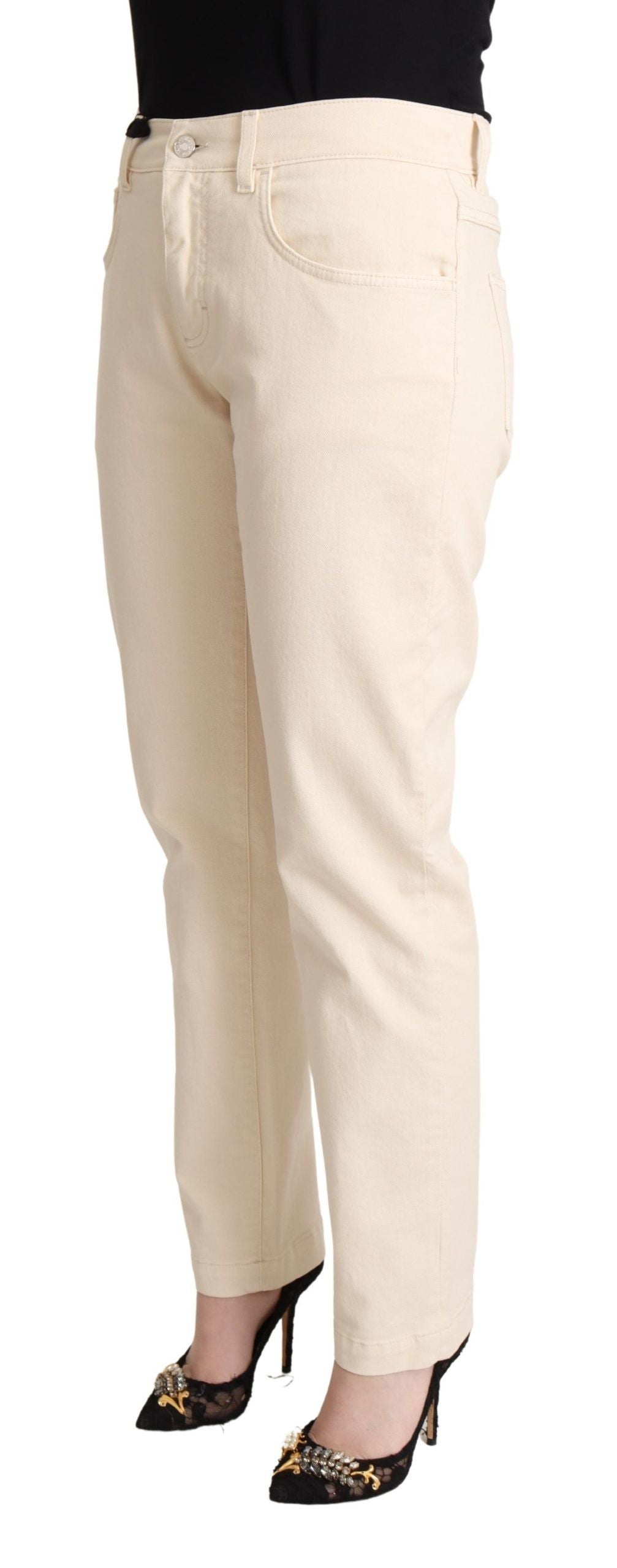 Dolce & Gabbana Jean Femme Slim Coton Blanc