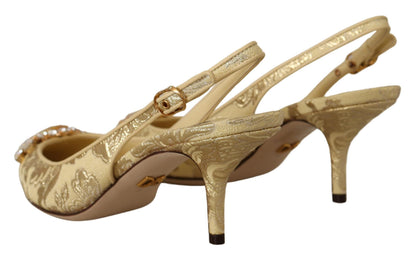 Chaussures à talons escarpins Dolce & Gabbana ornées de cristaux dorés