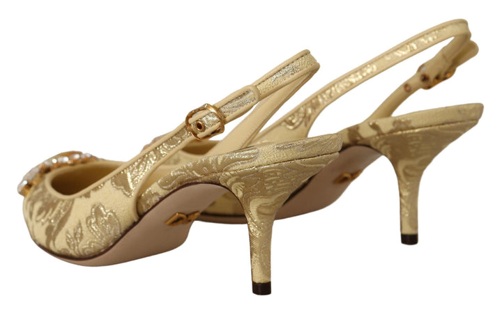 Chaussures à talons escarpins Dolce & Gabbana ornées de cristaux dorés