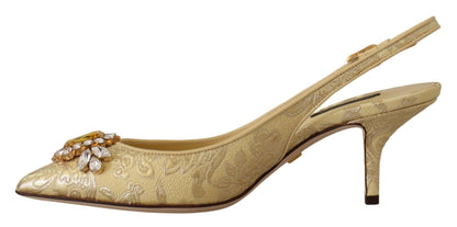 Chaussures à talons escarpins Dolce & Gabbana ornées de cristaux dorés