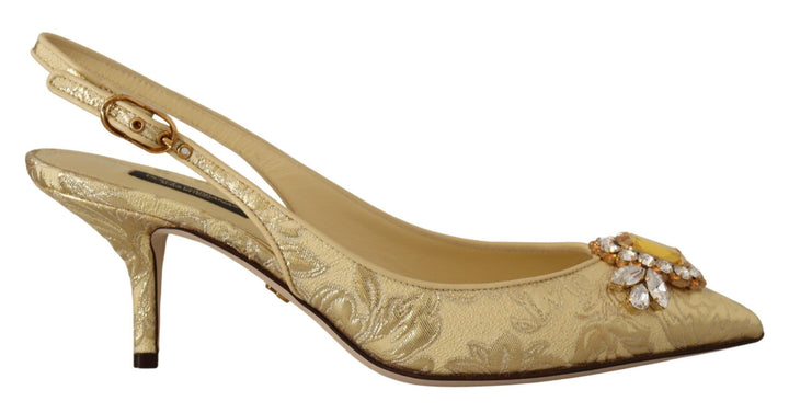 Chaussures à talons escarpins Dolce & Gabbana ornées de cristaux dorés