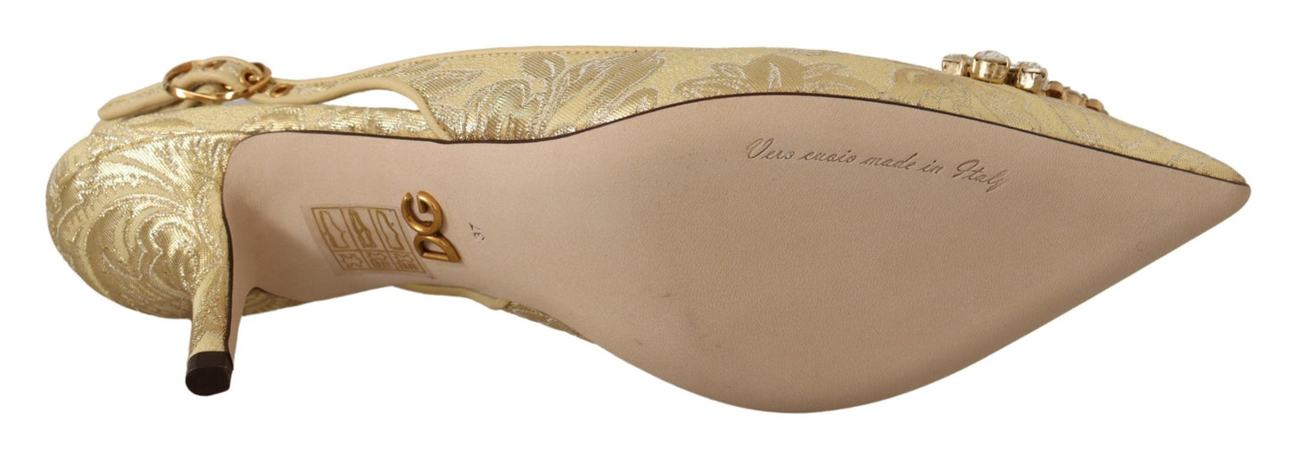 Chaussures à talons escarpins Dolce & Gabbana ornées de cristaux dorés