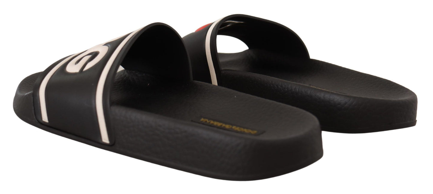 Sandales Dolce & Gabbana en cuir noir "I Love D&G"