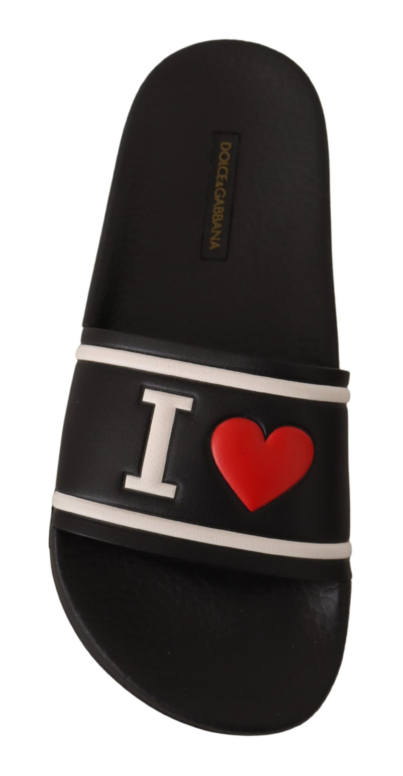 Sandales Dolce & Gabbana en cuir noir "I Love D&G"