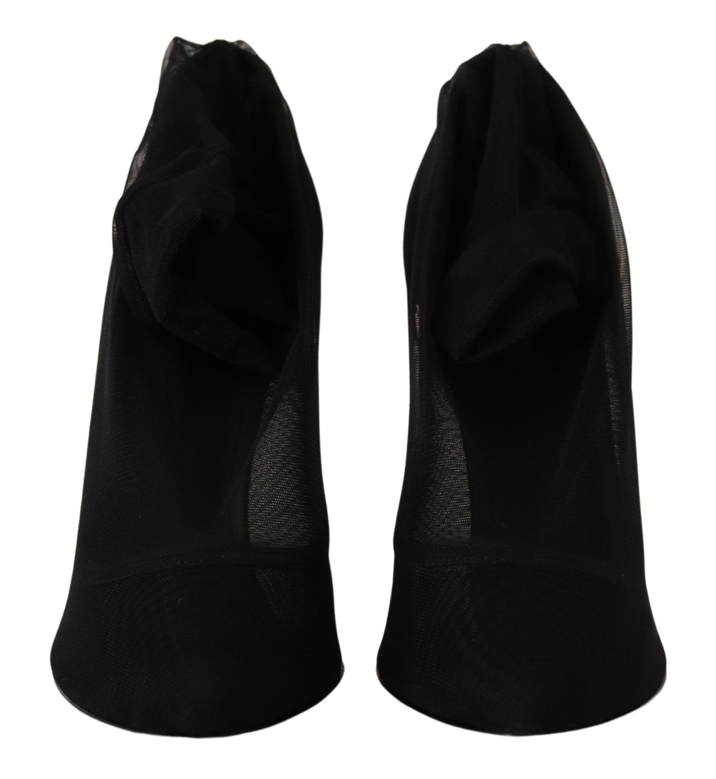 Zapatos de salón con botas de tul elástico negras Dolce & Gabbana