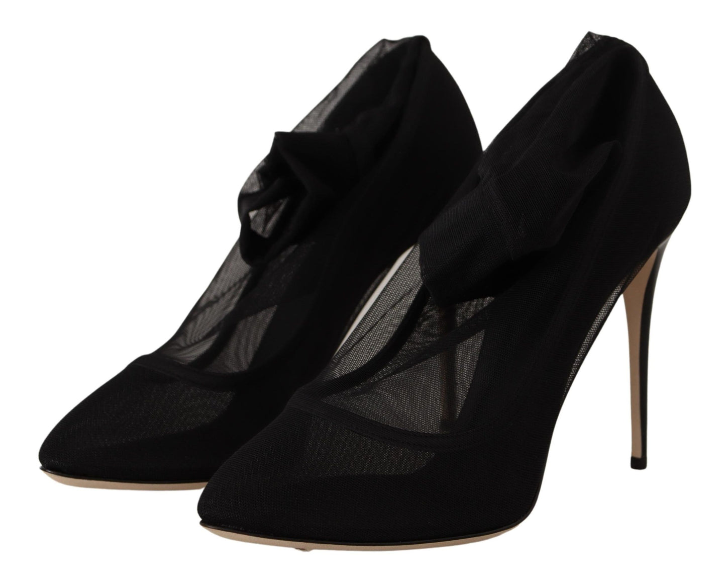 Bottes en tulle extensible noir Dolce & Gabbana