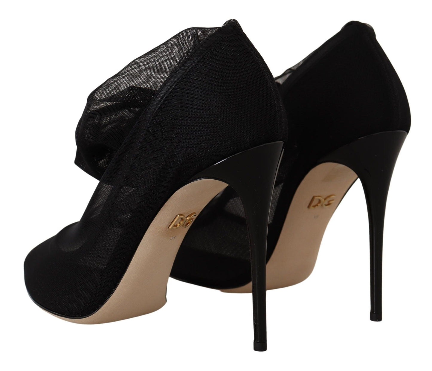 Bottes en tulle extensible noir Dolce & Gabbana