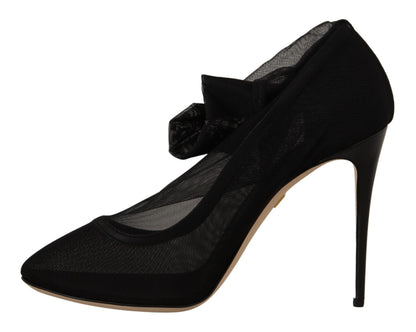 Bottes en tulle extensible noir Dolce & Gabbana