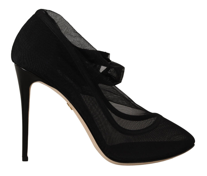 Bottes en tulle extensible noir Dolce & Gabbana